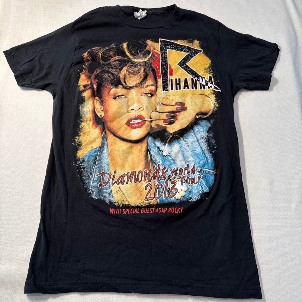 RARE Limited‎ Edition Vtg Rihanna Diamonds World Tour 2013 T Shirt ASAP Rocky S